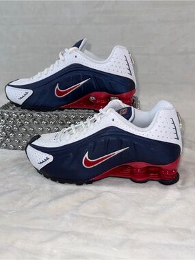 🏀🇺🇸 Nike Shox R4 GS Navy/Red/White Youth 4.5Y=Wmn 6 CW2626-400 🔥Banger! 🔥